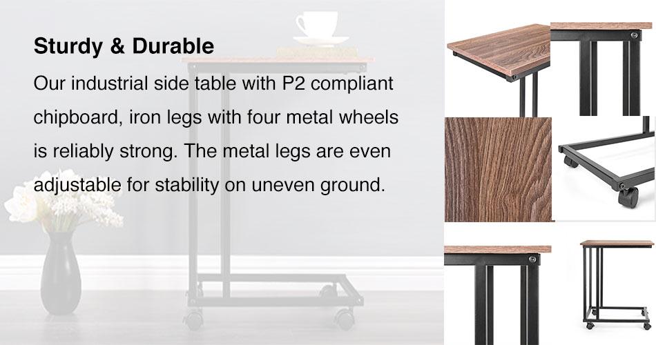 Elettra - 4 Wheeled Portable Metal Framed Coffee Table
