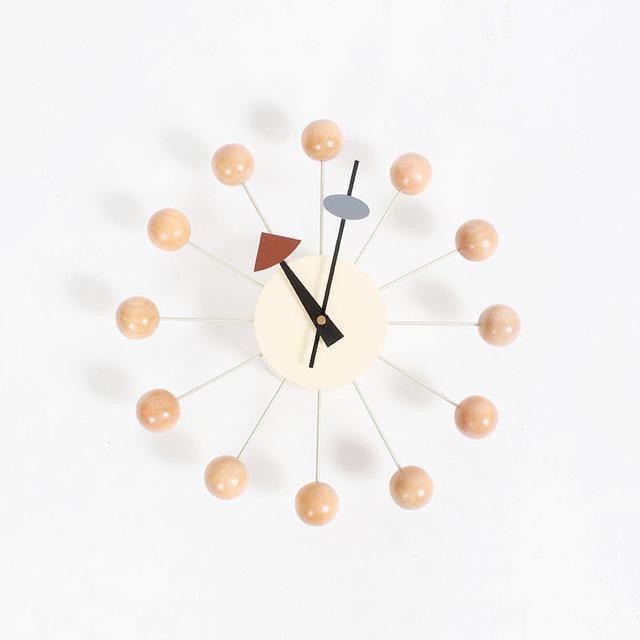 Decor wall clock wooden ball clock