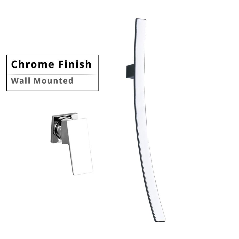 Miquel - Chrome Wall Mounted Waterfall Spout Bathroom Faucet
