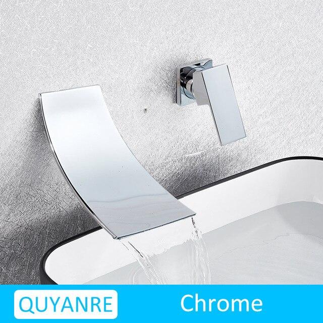 Leon - Chrome Wall Mount Waterfall Flow Single Handle Faucet