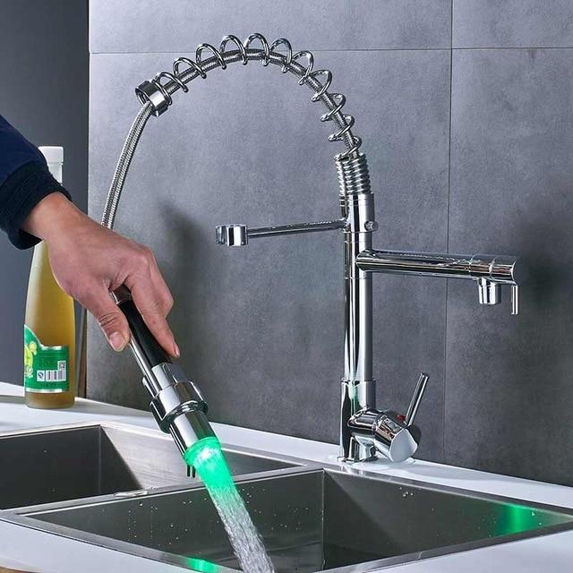 Carylon - LED Kitchen Spring Deck Mounted Faucet