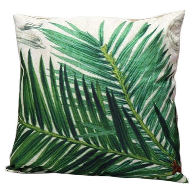 Tropic Plant Leaves Cushion Cover