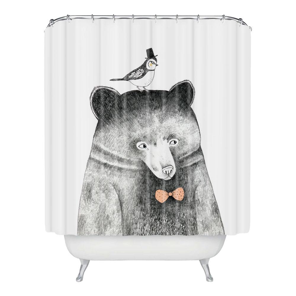 Cartoon Animal Shower Curtain Bathroom Decor