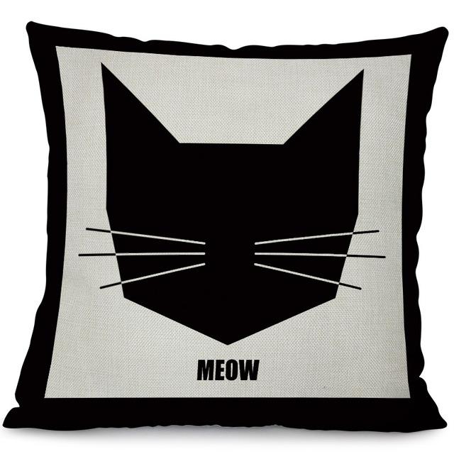 Black Cat Decorative Cushion Cover