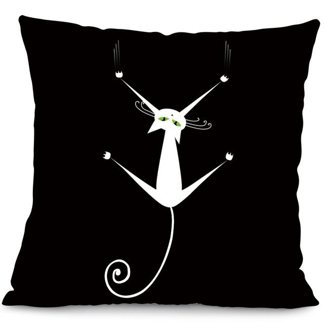 Black Cat Decorative Cushion Cover