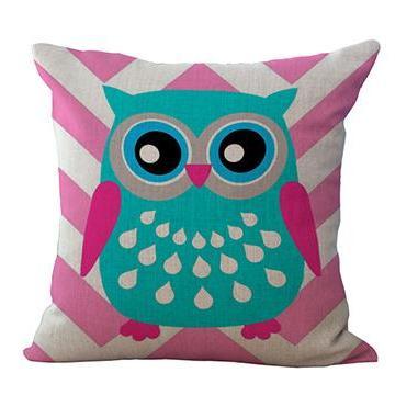Colorful Owls Cushion Cover B