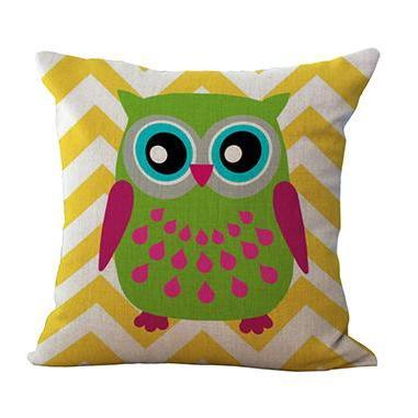 Colorful Owls Cushion Cover A
