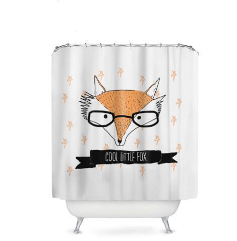 Cartoon Fox Bathroom Decor Shower Curtain