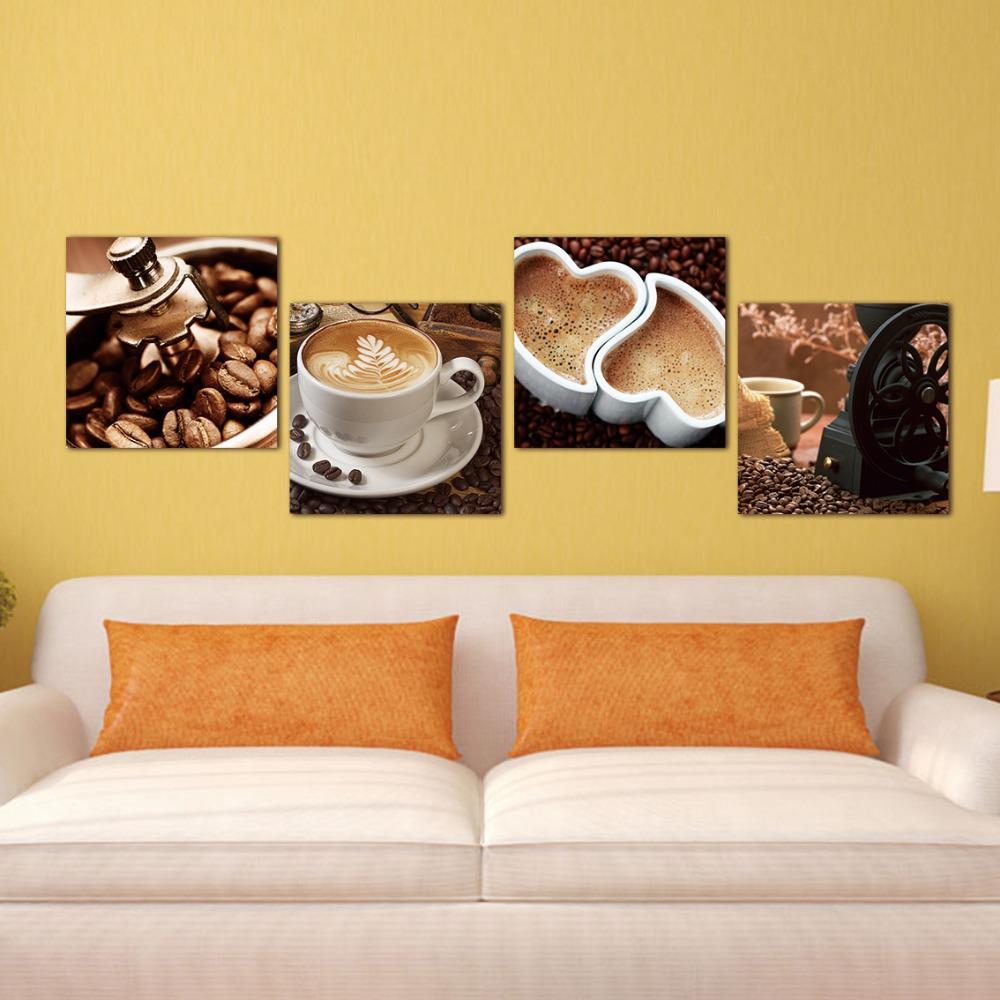 4 Panel Wall Decor Coffee in the Morning Multiple Sizes