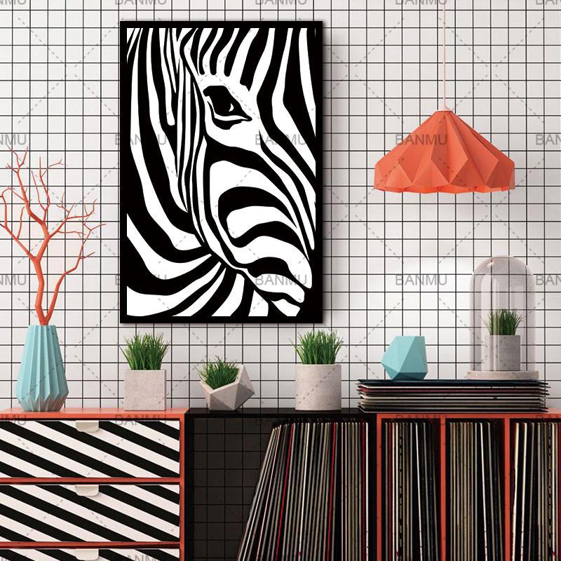 Black and White Wall Decor Nordic  Zebra Pattern