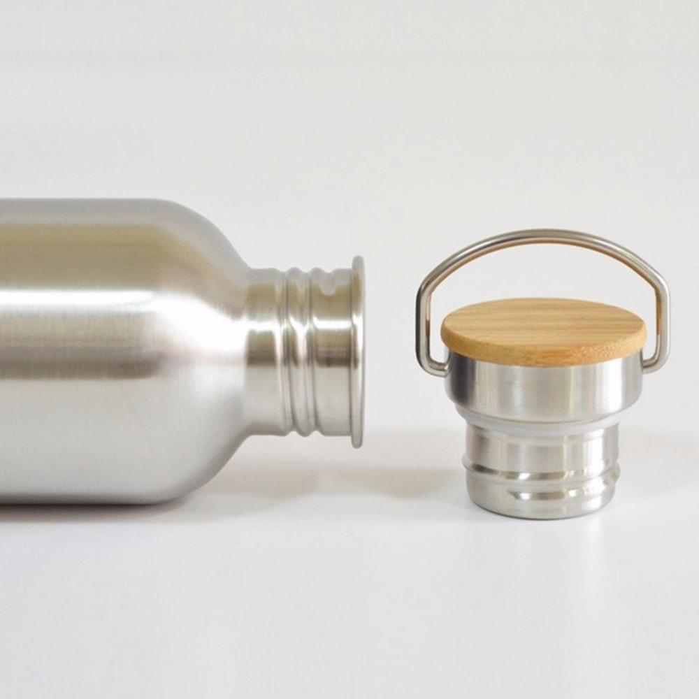 Stainless Steel Water Bottle with Bamboo Cap