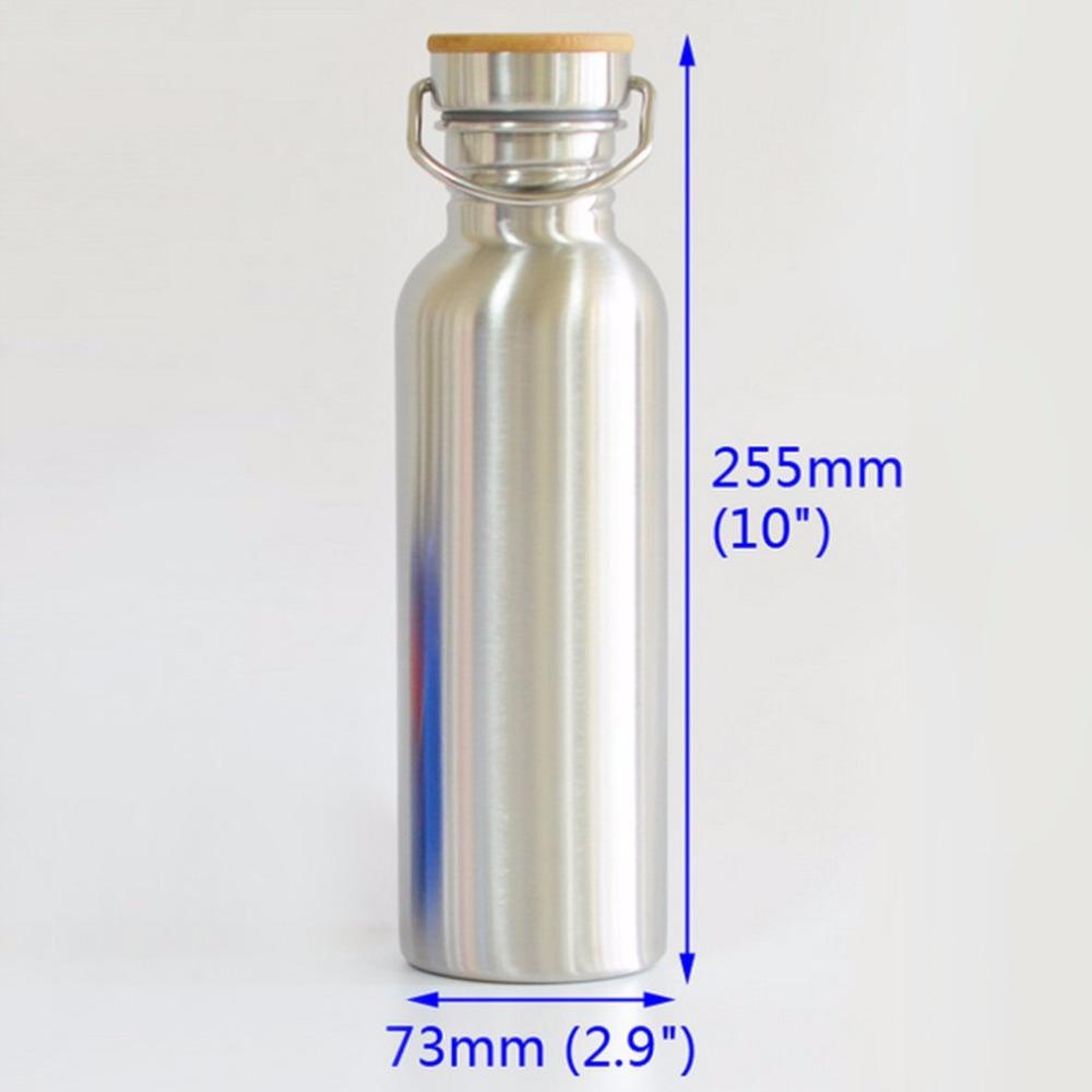 Stainless Steel Water Bottle with Bamboo Cap