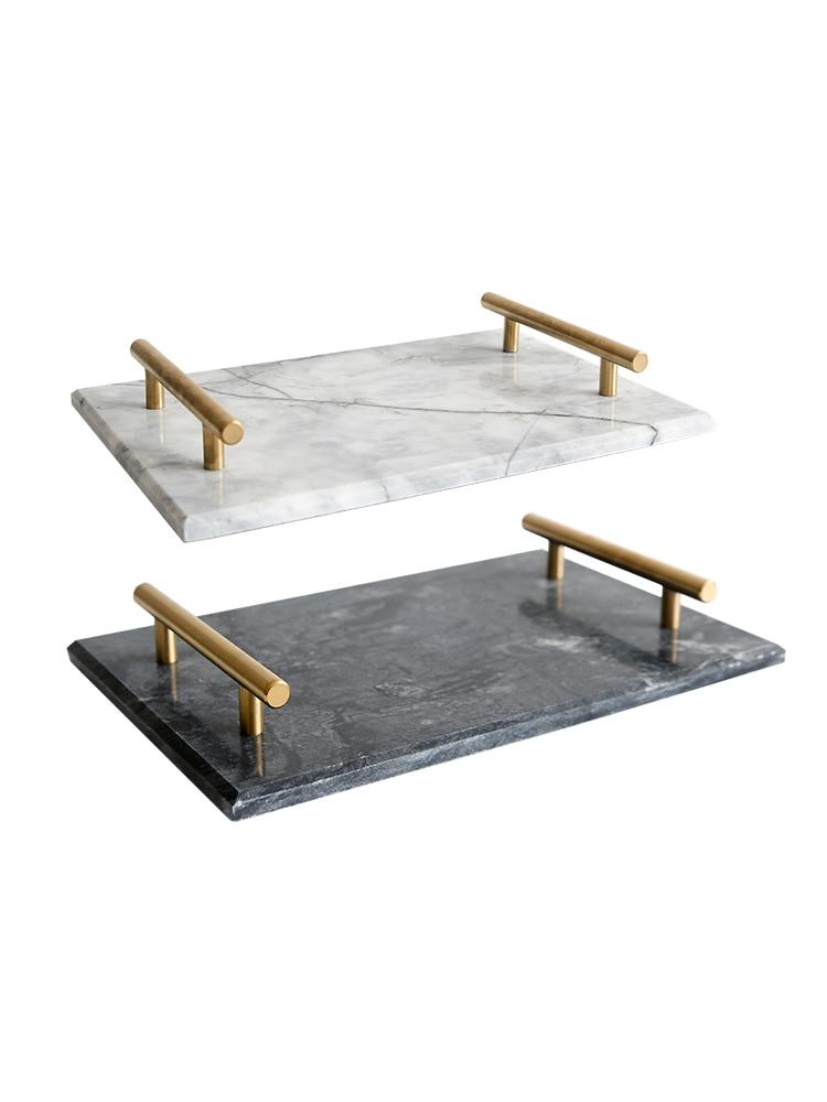 European Gold Handle Marble Tray