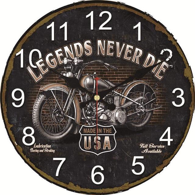 Shabby Chic Motorcycle Design Wall Clock
