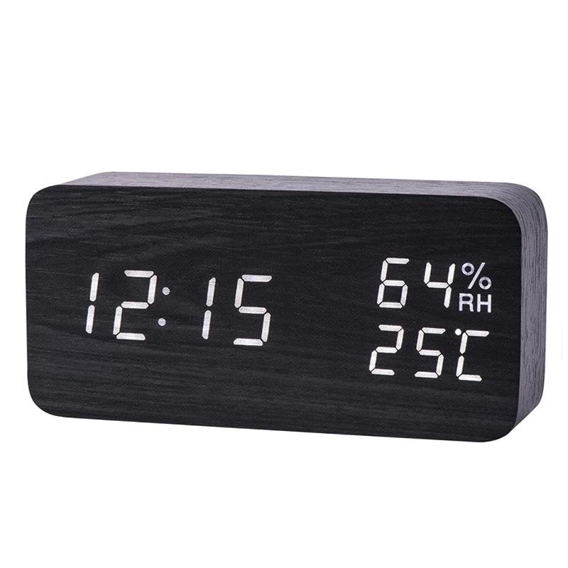 Modern LED Alarm Clock Temperature Humidity