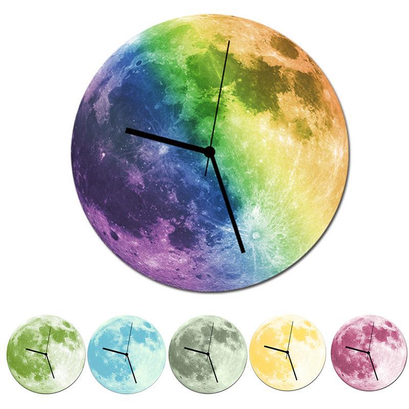 Lua - 3D Glow-In-The-Dark Moon Wall Clock