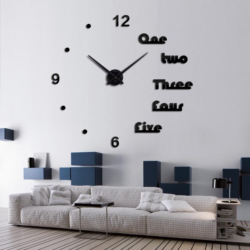 New Wall Clock Modern Living Room Acrylic 3d Letters
