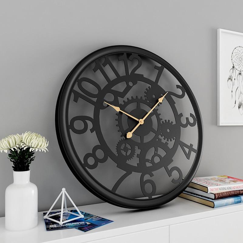 Linden - Cogs & Gears Wrought Iron Clock