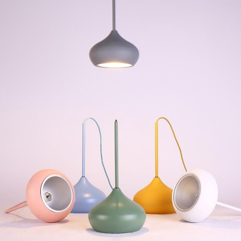 Colorful Dome Shaped Lampshade LED Pendant Lights