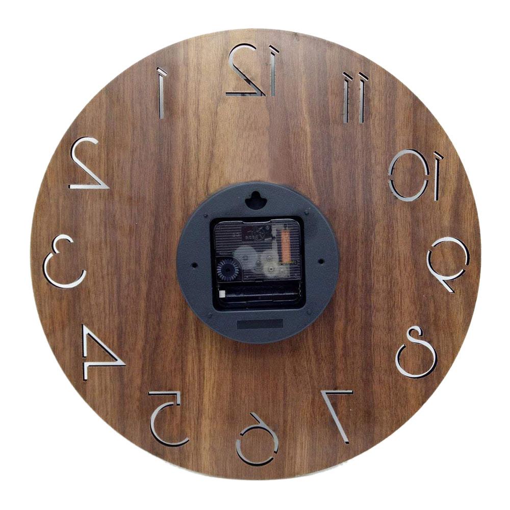 Vintage Arabic Numeral Design Rustic Country Tuscan Style Wooden Decorative Round Wall Clock