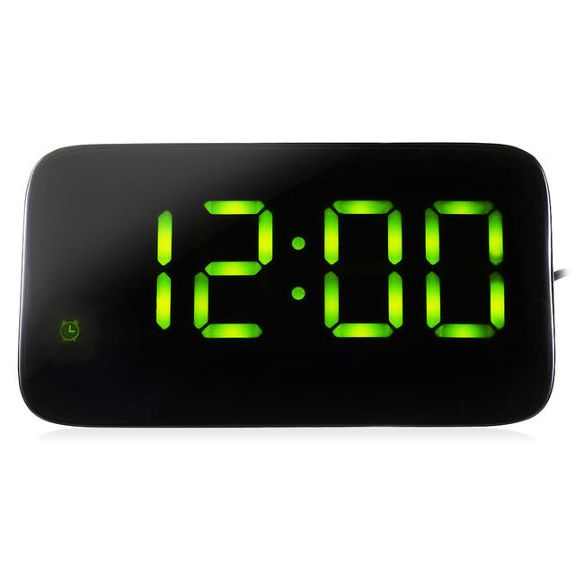 LED Alarm Clock Digital LED Display Voice Control Electric Snooze Night Backlight