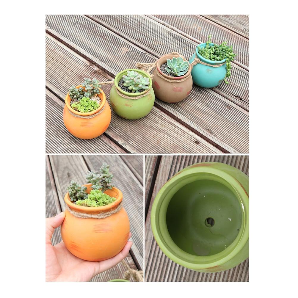 4 Piece Ceramic Wall Mount Planter Pot