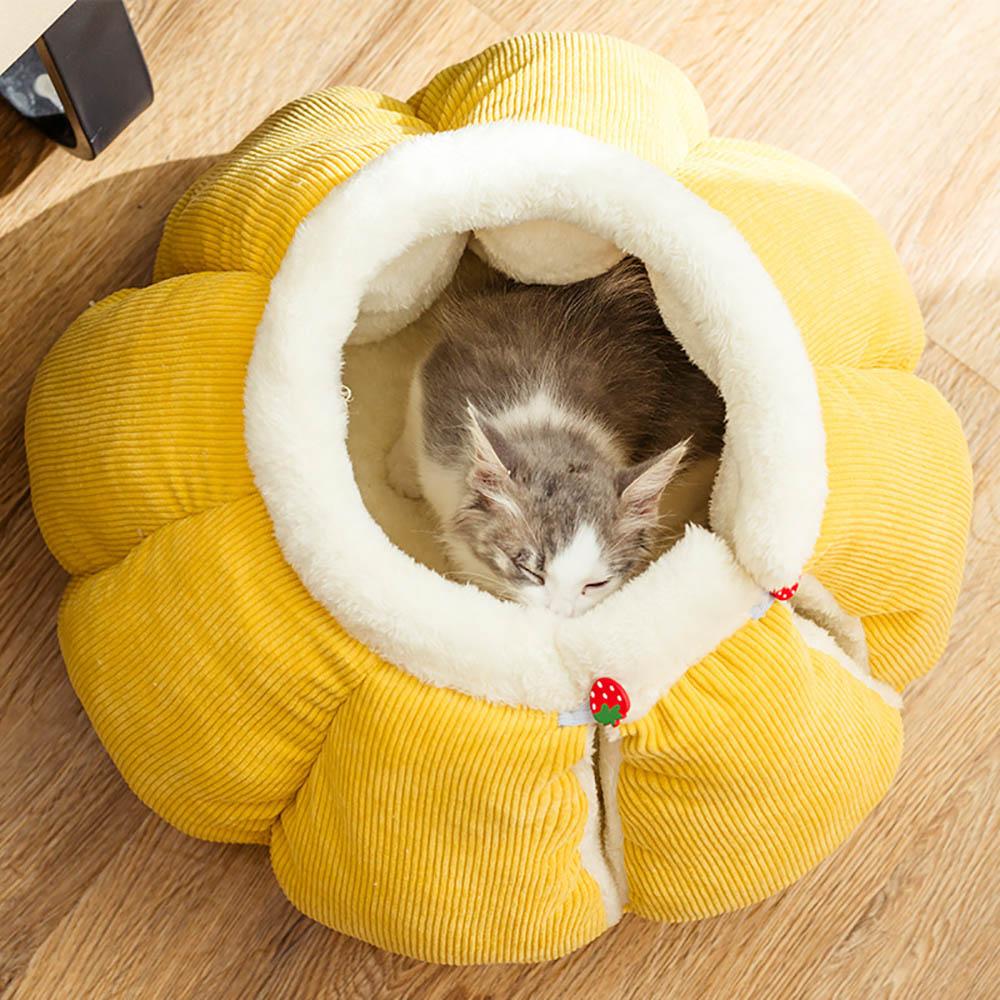 Pumpkin Pet Sleeping Cave Bed