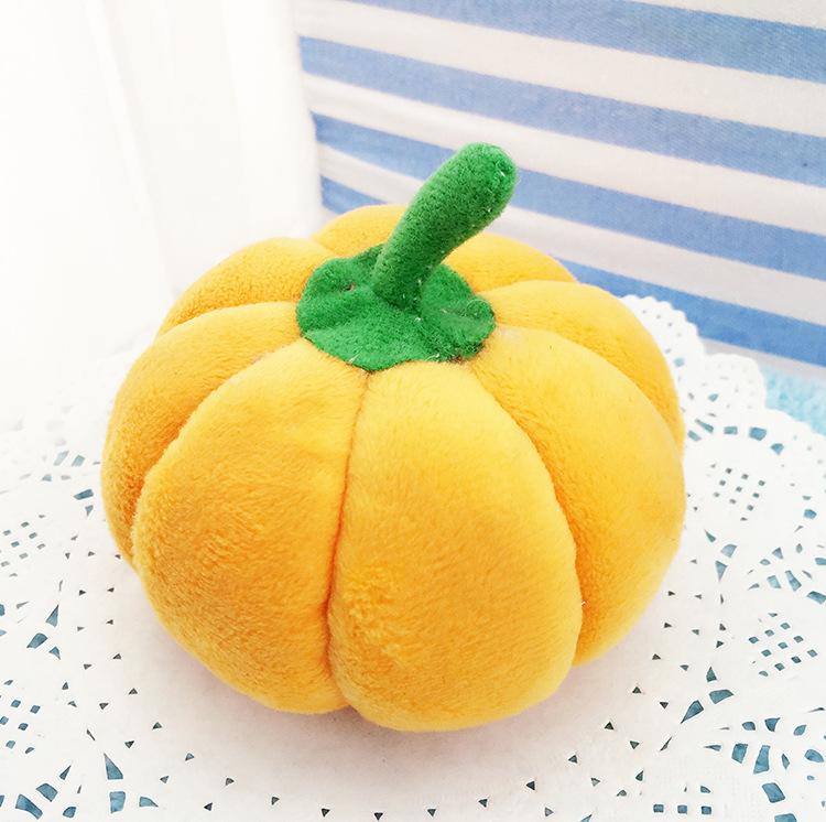 Pumpkin Shaped Dog Squeaky Chew Toy