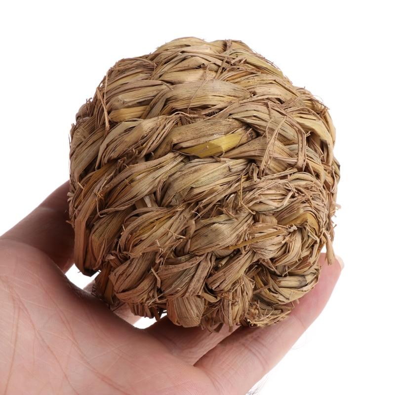 Rabbit Woven Grass Ball with Bell Chew Toy