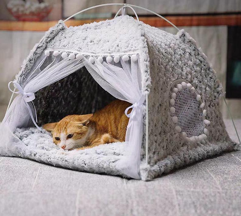 Semi-Enclosed Tent Cat House