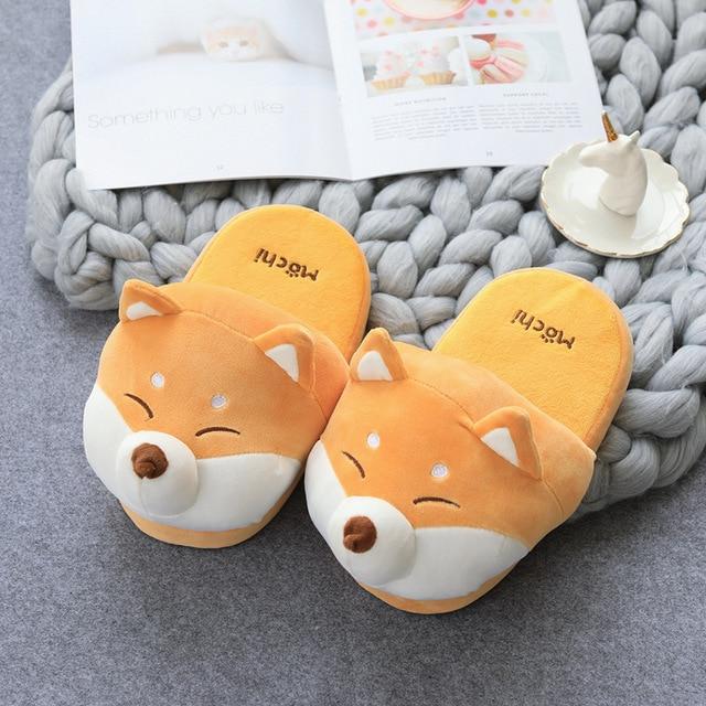 Shiba Inu and Husky Indoor Plush Slippers