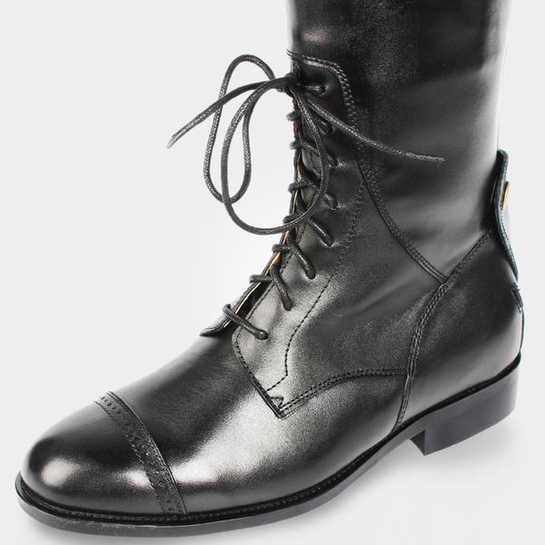 Shoelace Style Equestrian Leather Boots - European Sizes