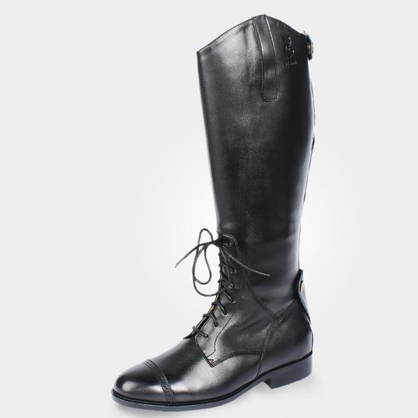 Shoelace Style Equestrian Leather Boots - European Sizes