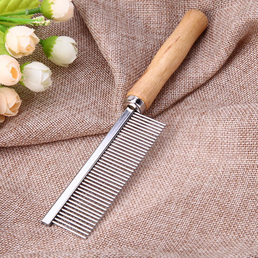 Stainless Steel Comb with Wooden Handle Grooming Tool