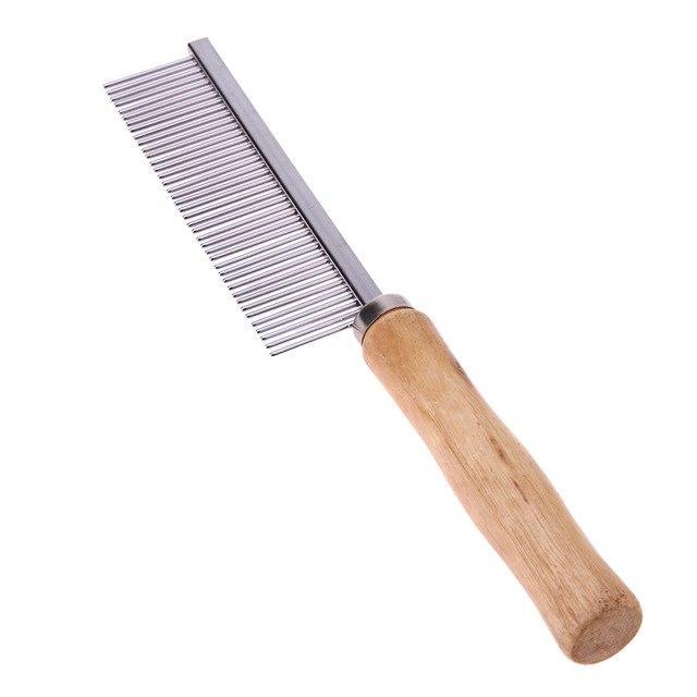 Stainless Steel Comb with Wooden Handle Grooming Tool