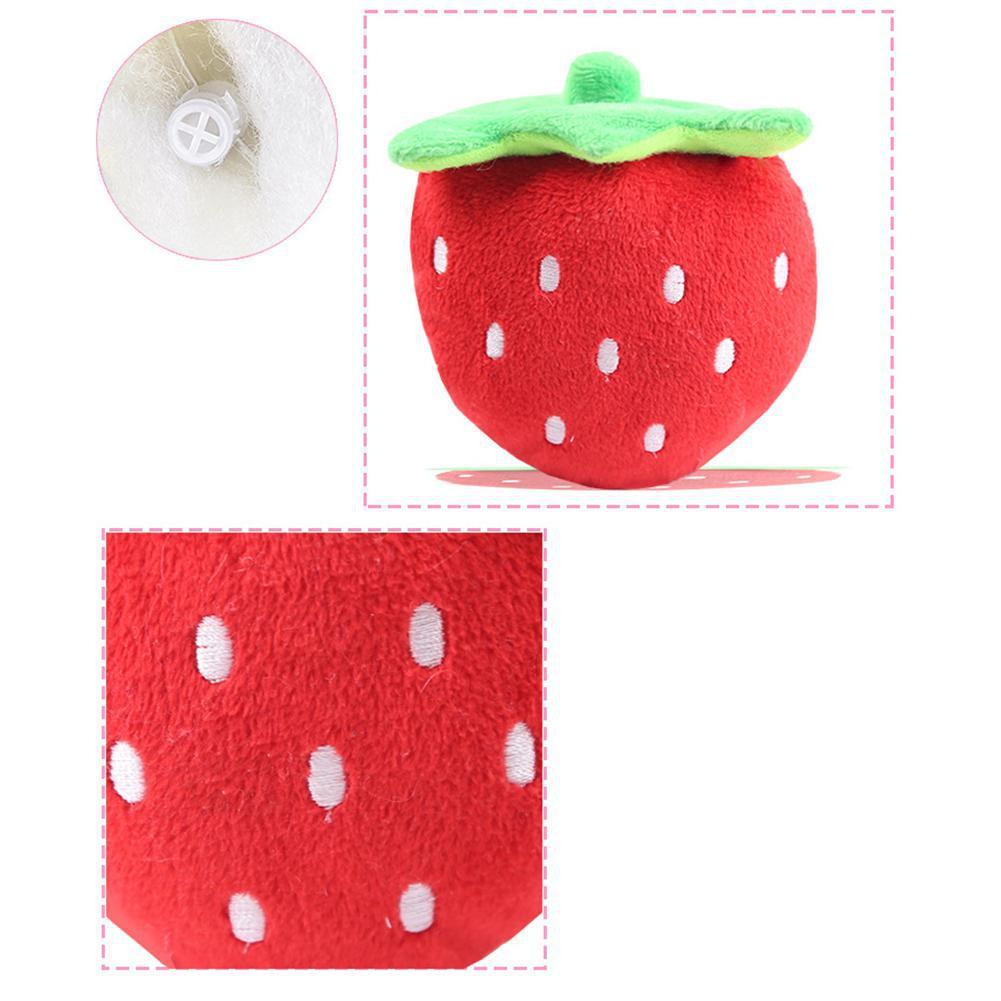 Strawberry Shape Squeaky Chew Toys