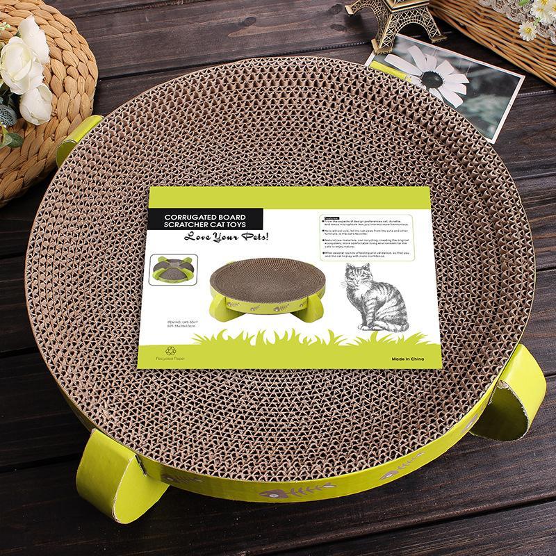 Strong Round Cat Scratch Bed Toy with Catnip