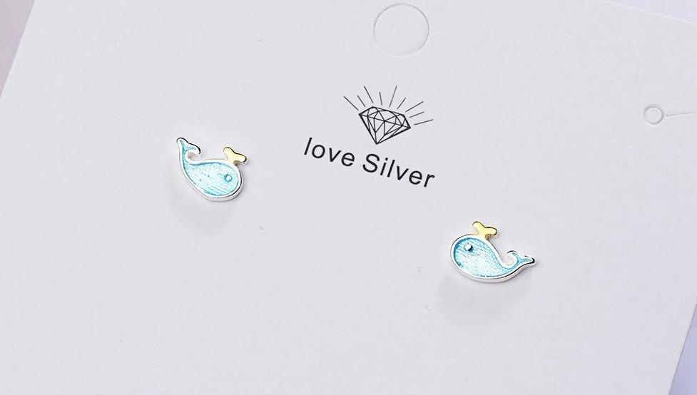 Sweet Looking Dolphin Design Stud Earrings