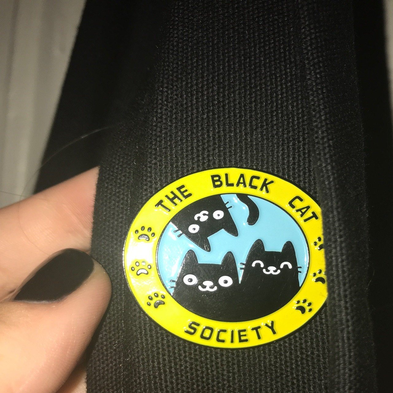 The Black Cat Society Enamel Brooch