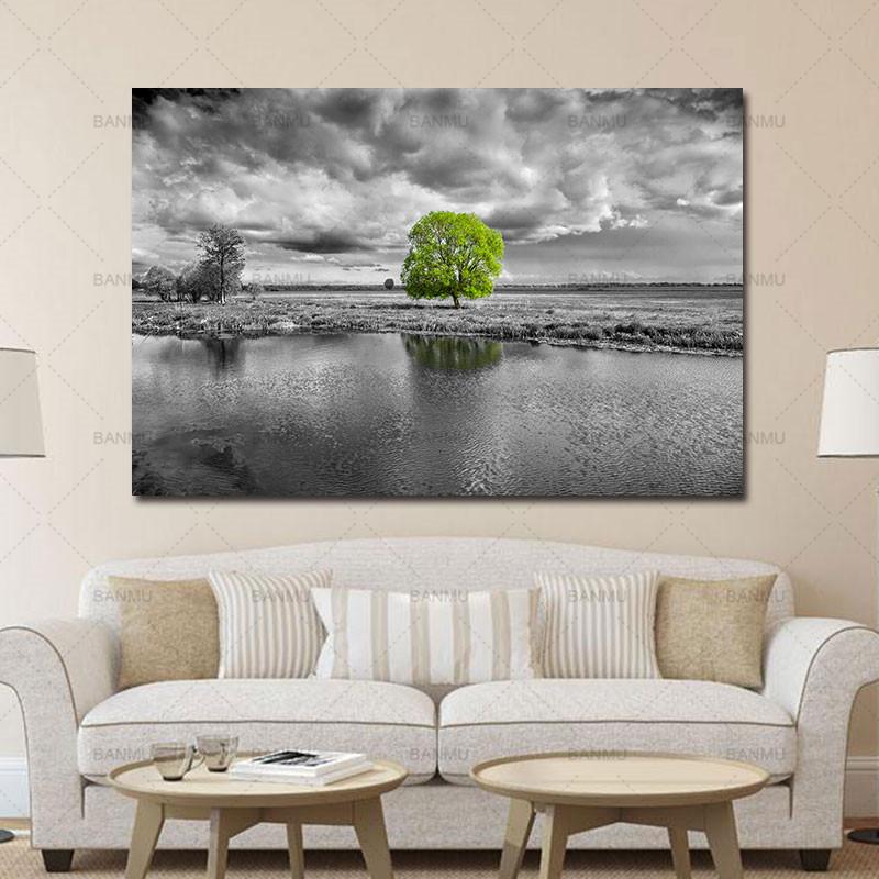 Canvas Print Wall Decor Landscape Water and Tree
