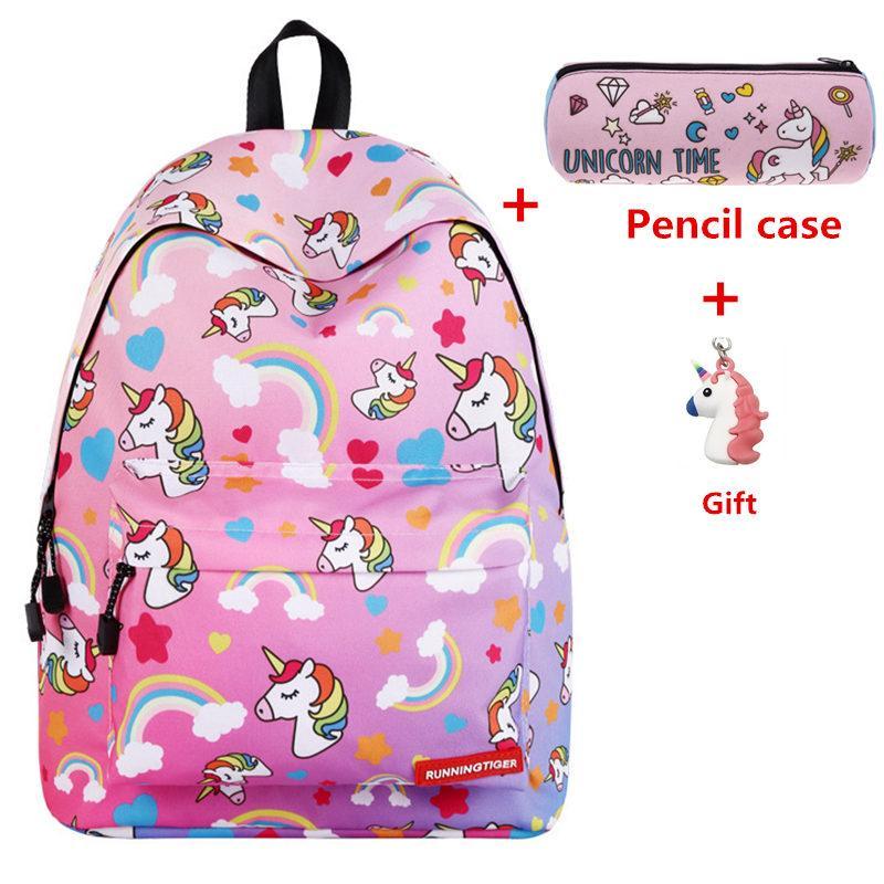 Unicorn Design Backpack With Free Gift