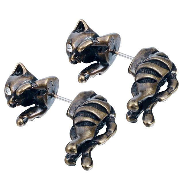 Vintage 3D Cat Earrings