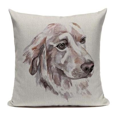 Watercolor Dog Print Cushion Cover﻿