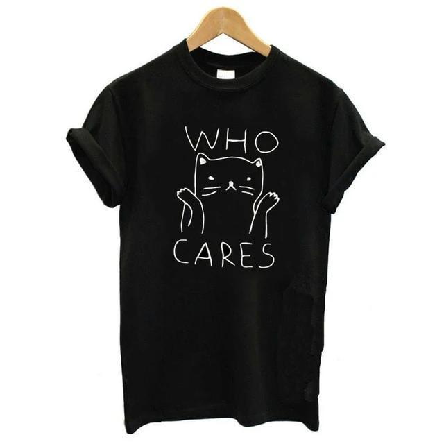 Who Cares Cat Graphic Tee