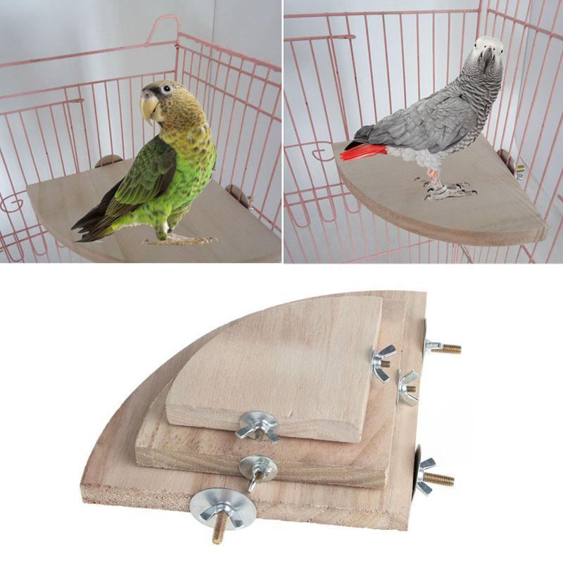 Wood Platform Stand Rack Bird Cage Toy