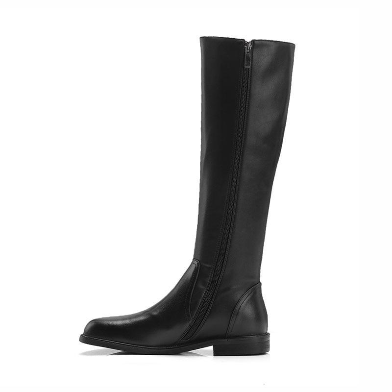 Zipper Leather Horse Riding Boots - US Sizes